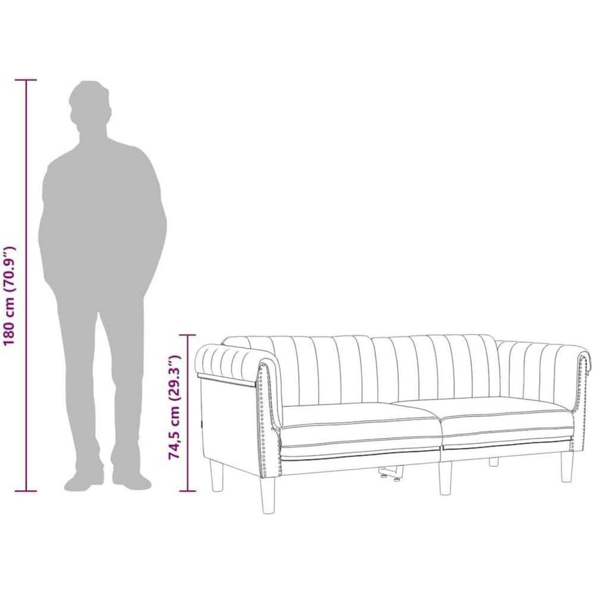 3-Sitzer Sofa Dunkelgrün Samt – Wohnzimmer Sofa