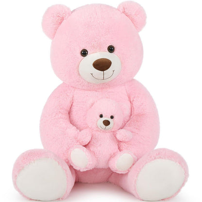 Riesiger 130cm Kuschelteddybär mit Babybär – Perfektes Geschenk