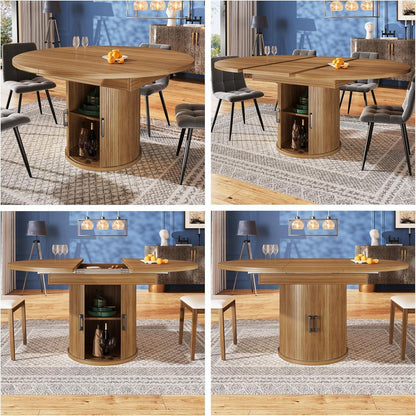 Ausziehbarer Esstisch Walnuss – 118-158 cm, flexibel & mit Stauraum