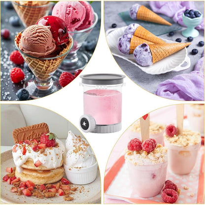 Eisbehälter für Ninja Creami Swirl 2er-Set 480ml mit Deckel