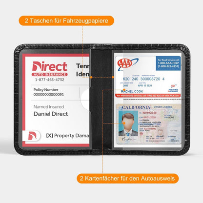 Kfz Dokumentenhülle Croco Schwarz – Handschuhfach-Organizer