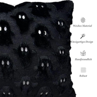 Halloween Kissenbezug 45x45cm Geister Design Schwarz