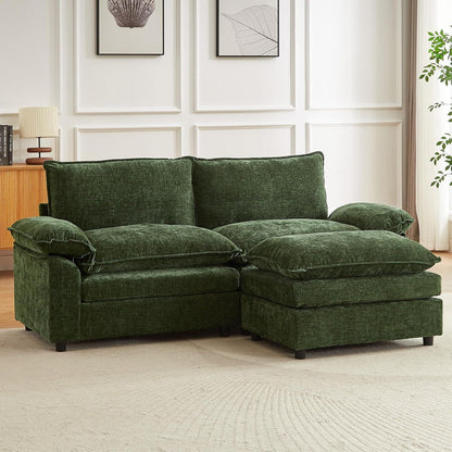 JIEXI Ecksofa mit Schlaffunktion, Grün, 2-Sitzer, L-Form