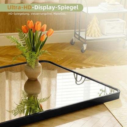 Großer Rechteckiger Standspiegel Schwarz – HD-Reflexion, 190x85cm