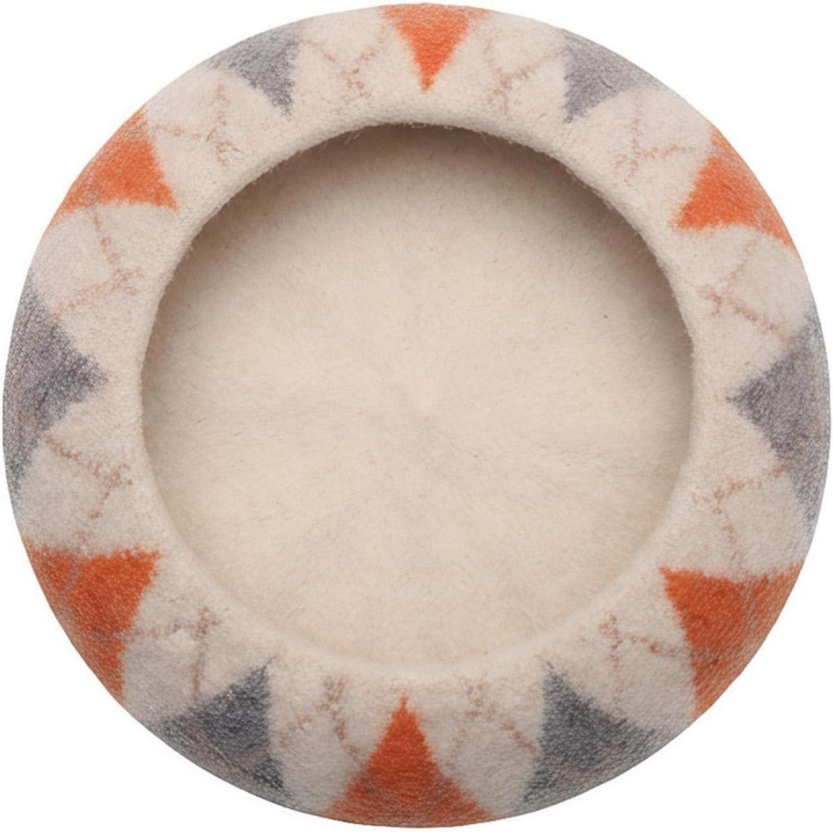 Karierte Damen Baskenmütze aus Wolle – Winter Beanie Mütze Orange