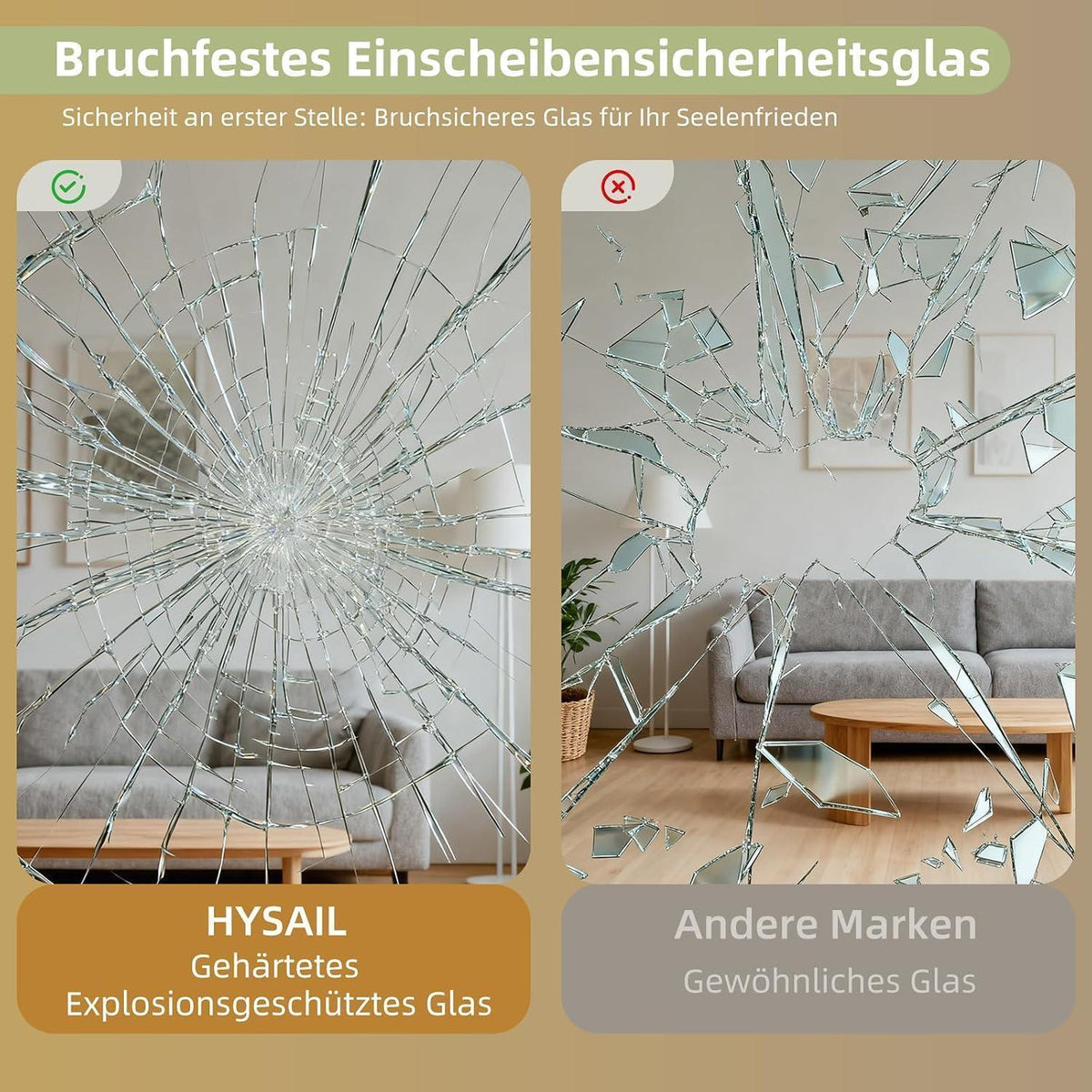 Großer Rechteckiger Standspiegel – HD-Reflexion, Gold 190x85cm