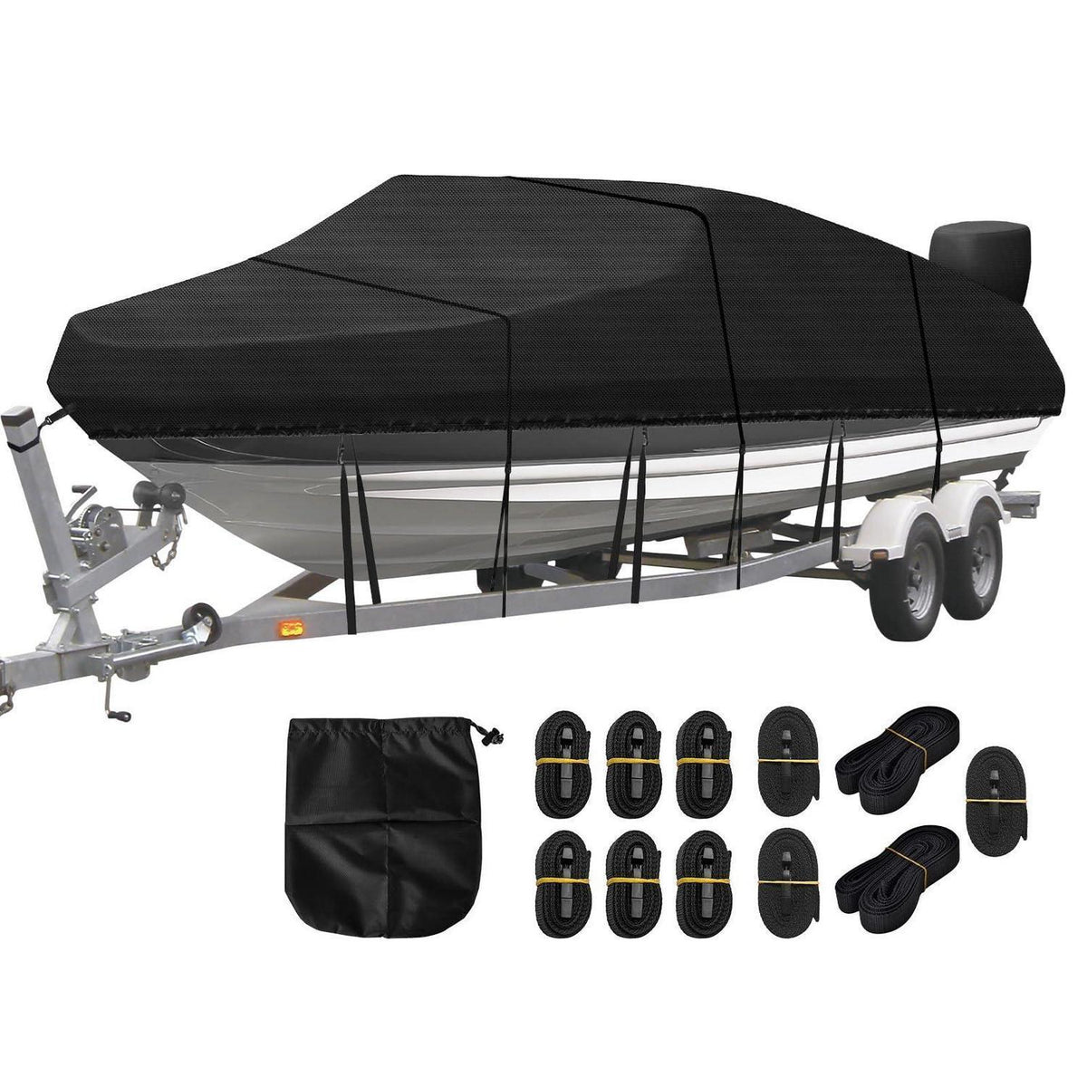 Wasserdichte Bootsplane 17-19ft – Abdeckplane für V-Rumpf Boote