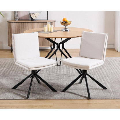 Drehbarer Esszimmerstuhl 2er Set – Weiß, Komfort & Modern