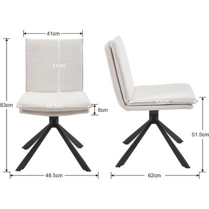 Drehbarer Esszimmerstuhl 2er Set – Weiß, Komfort & Modern