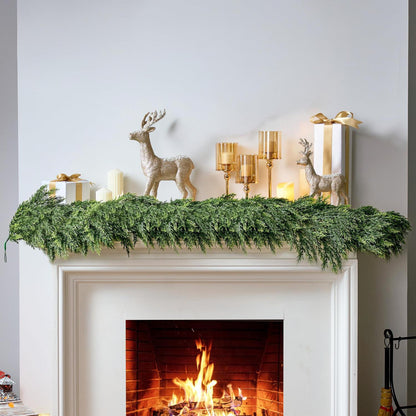 Realistische Zedernholz-Weihnachtsgirlande – 6 Fuß