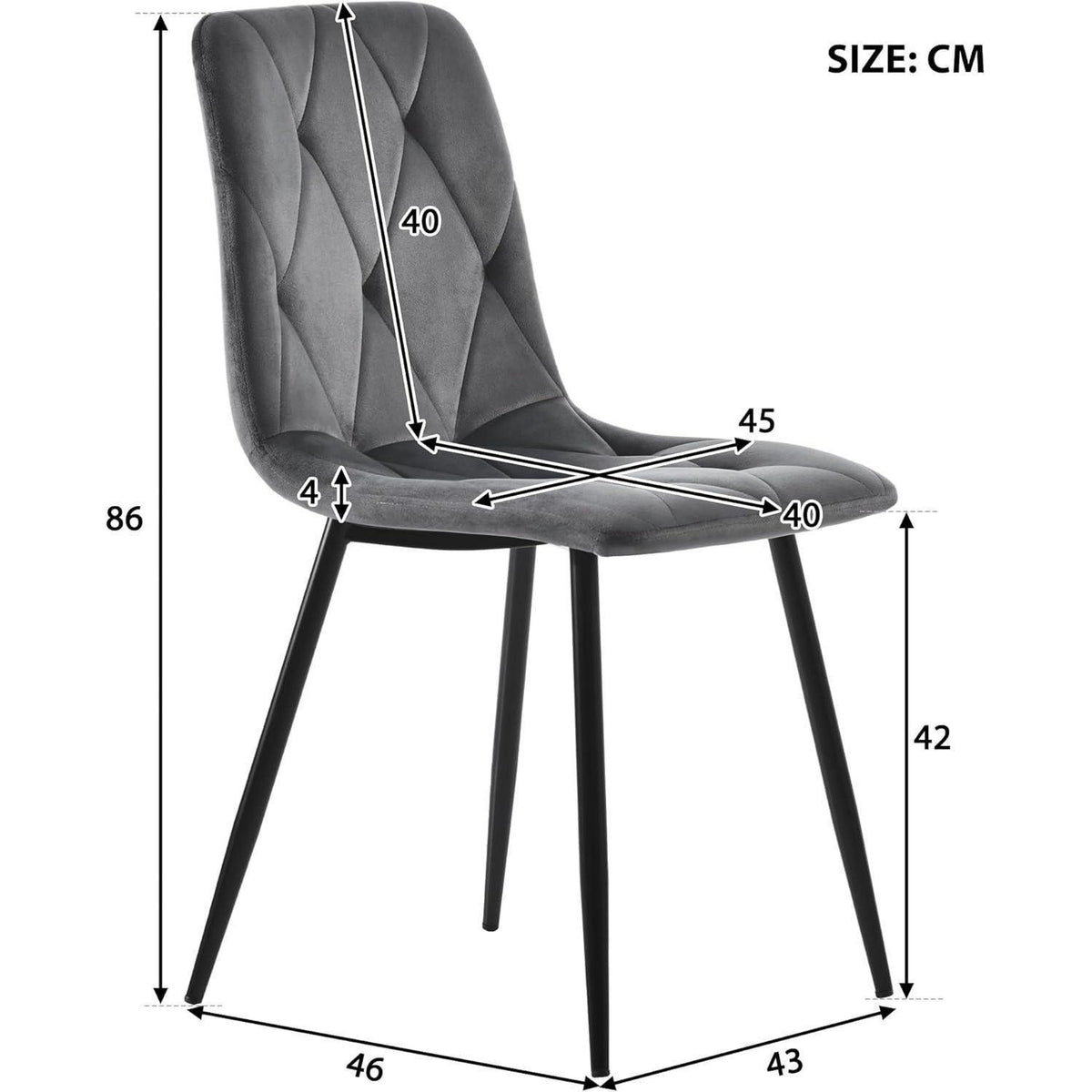 Moderner Esstisch Set (5-teilig) – Marmor & Samt Stühle