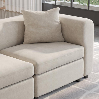 Modulares Stoffsofa 2-Sitzer – Beige, Flexibel & Komfortabel