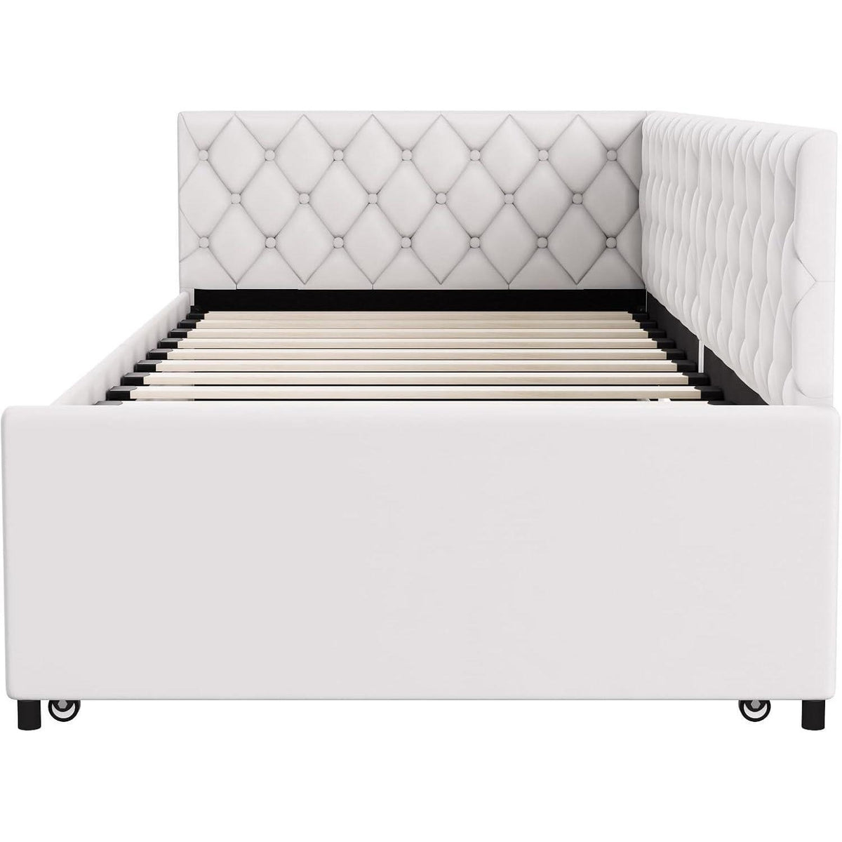 Ausziehbares Schlafsofa Beige Samt 90x200 cm – 3-in-1 Funktionsbett