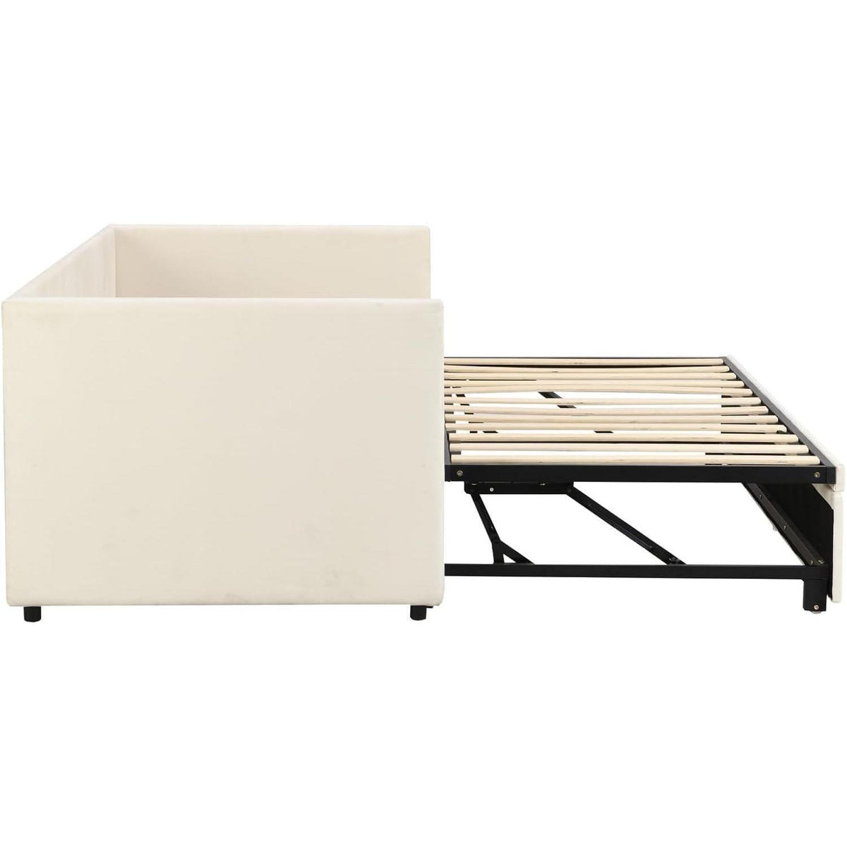 Ausziehbett 90x200/180x200 cm – Samt Schlafsofa mit Lattenrost