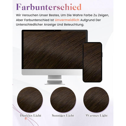 Echthaar Zopfverlängerung Braun 40cm – Dunkelbraun #4