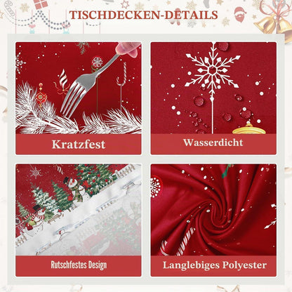 Weihnachtliche Schneemann Tischdecke Rechteckig 140x180 cm