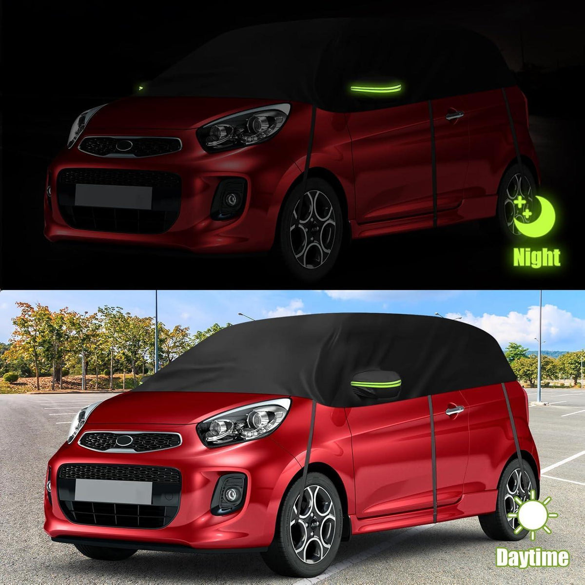 Halbe Autoabdeckung Kia Picanto 2003-2025, Wasserdicht & Winddicht