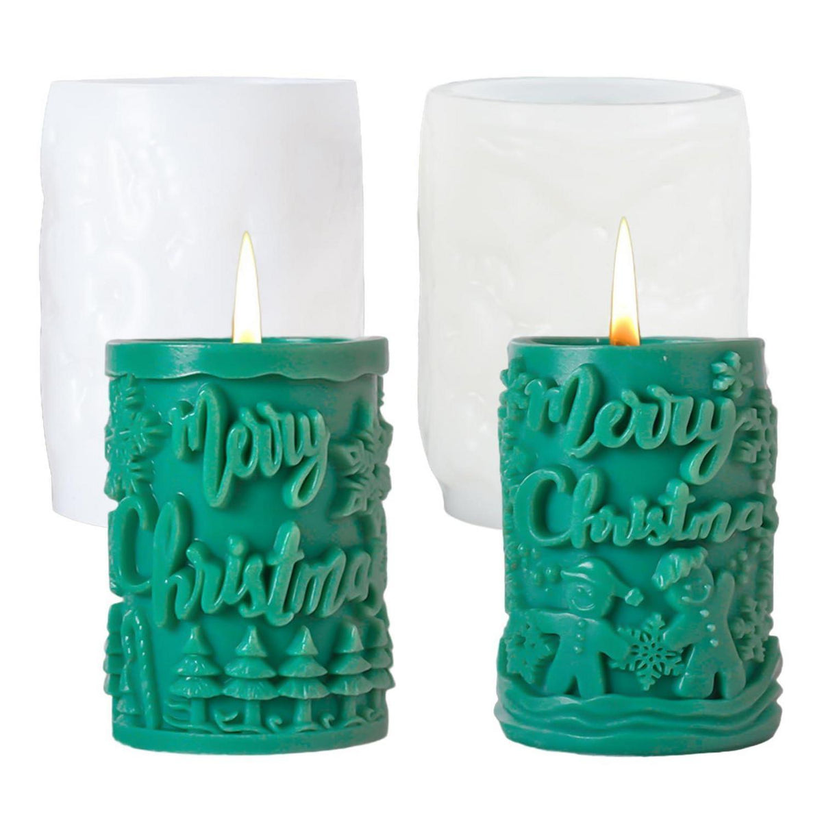 Silikonform Weihnachten: Kerzen & Seife Gießen - Tannenbaum & Schneemann