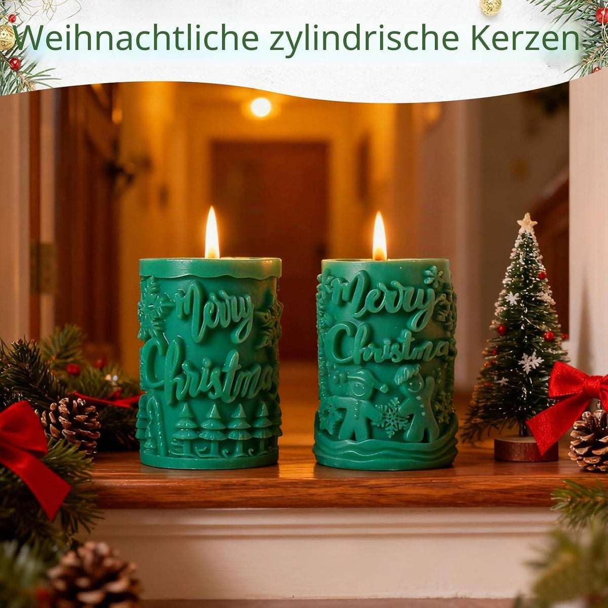 Silikonform Weihnachten: Kerzen & Seife Gießen - Tannenbaum & Schneemann