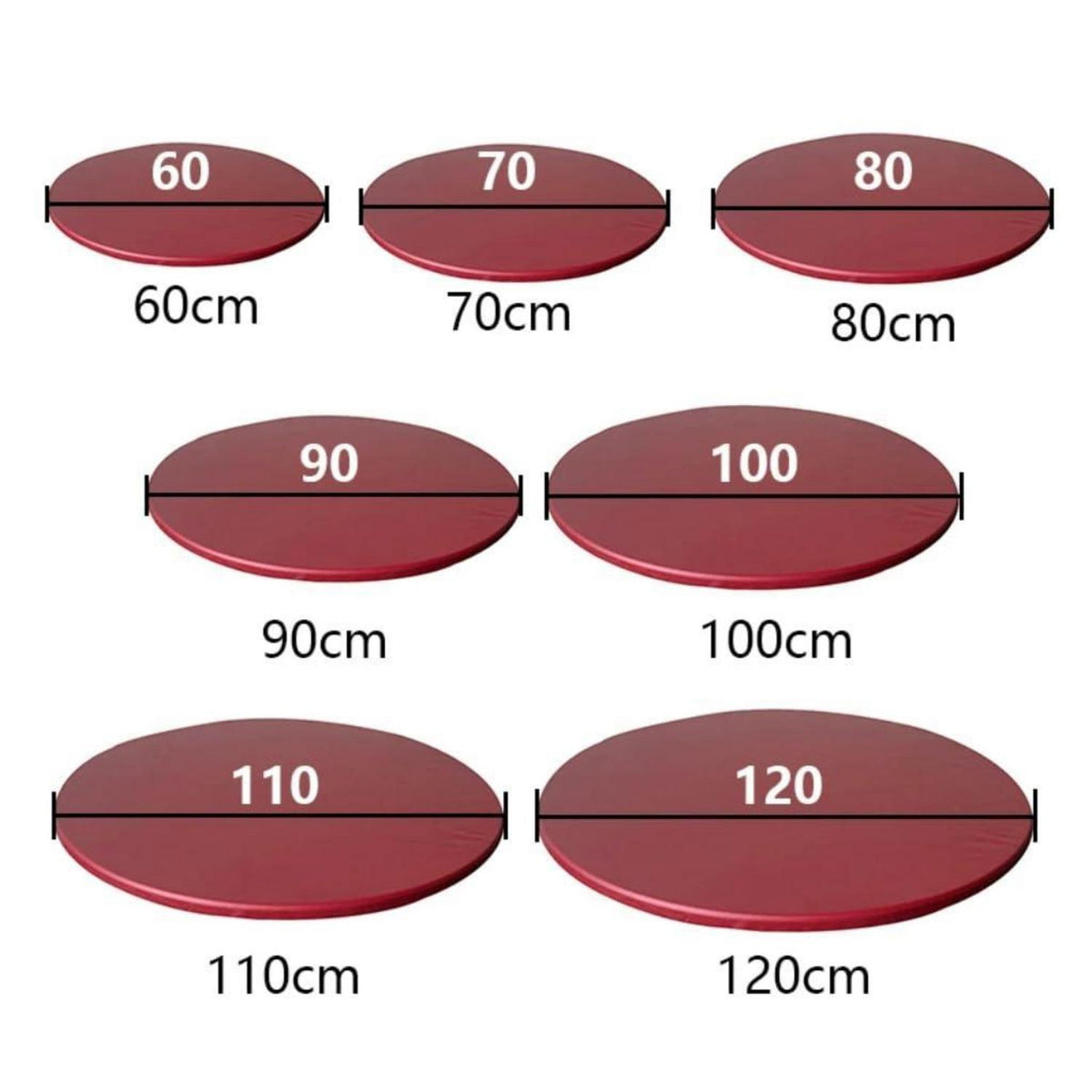 Runde Tischdecke elastisch 120cm – Outdoor Gartentischdecke Rot