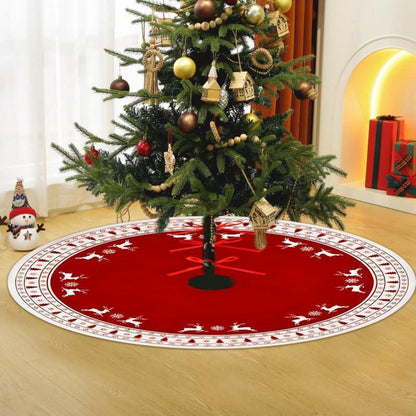 Weihnachtsbaum Unterlage Rund 120cm Elch Schneeflocke Strick