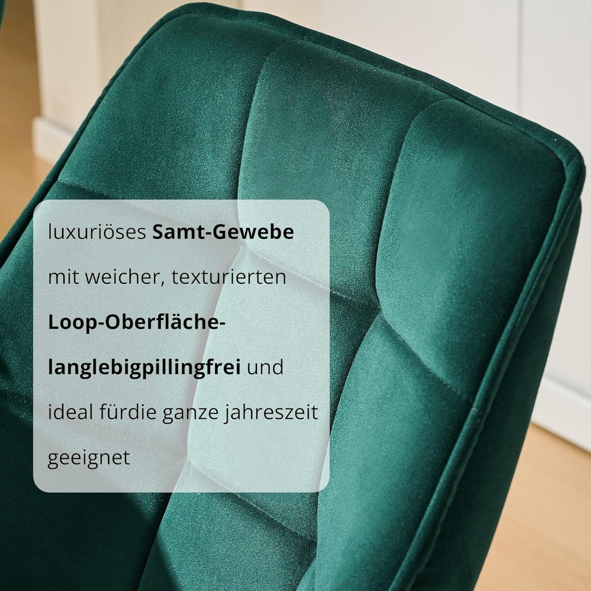 Drehbarer Samt Esszimmerstuhl Set (6er) Grün