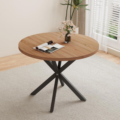 Runder Esstisch Set mit 4 Cord-Stühlen – Modernes Esszimmer Set