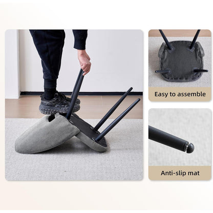 Runder Esstisch Set mit 4 Cord-Stühlen – Modernes Esszimmer Set