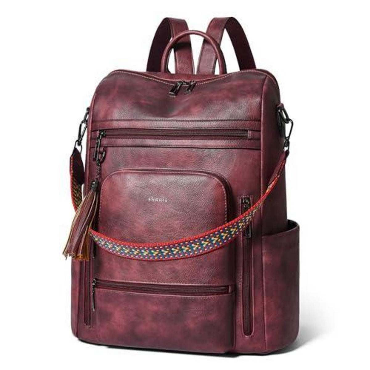 Rucksack Damen Laptopfach 15,6 Zoll Wasserdicht Business in Lederoptik
