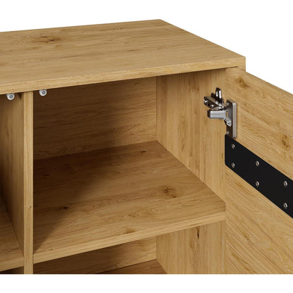 3-Türige Kommode Holzoptik mit Metallfüßen – Schmaler Flur- oder Wohnzimmerschrank