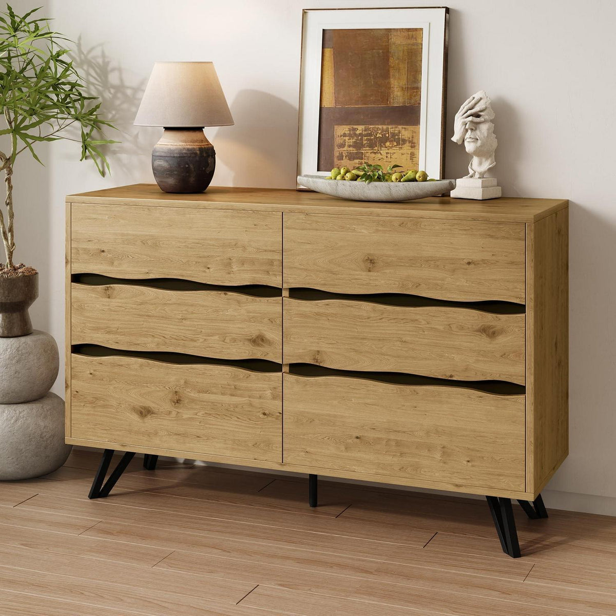 Kleine Kommode mit 6 Schubladen – Schmaler Flur- oder Schlafzimmerschrank