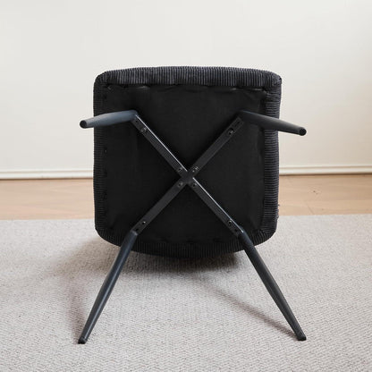 Moderner Esszimmerstuhl Set 4er-Pack, Cord-Polsterung Schwarz