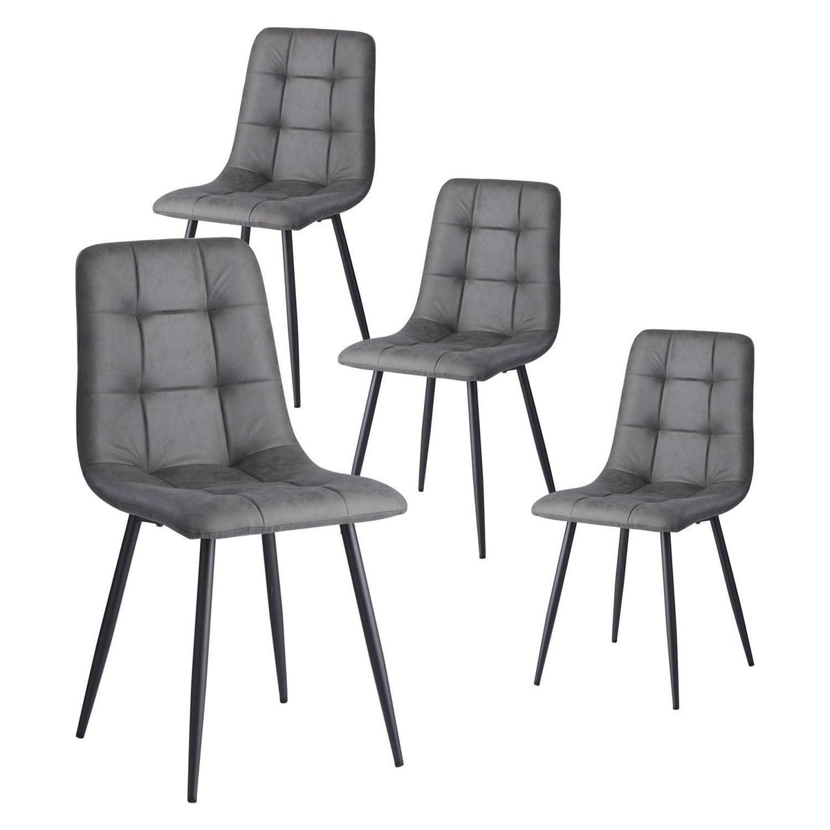 Modernes Esszimmerstuhl-Set 4er-Set Grau – Bequemer Küchenstuhl