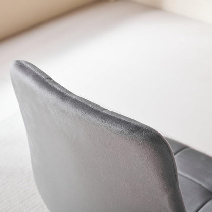 Moderner Esszimmerstuhl Set Grau – Bequemer Samtstuhl mit Metallbeinen