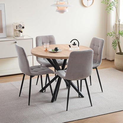 Moderner Esszimmerstuhl 2er-Set, Grau Cordpolsterung