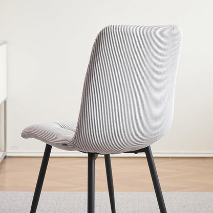 Moderner Esszimmerstuhl 6er-Set, Grau Cordpolsterung