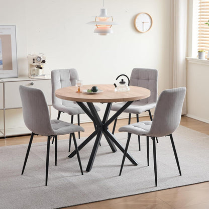 Moderner Esszimmerstuhl Set (8) – Grau Cord Polster