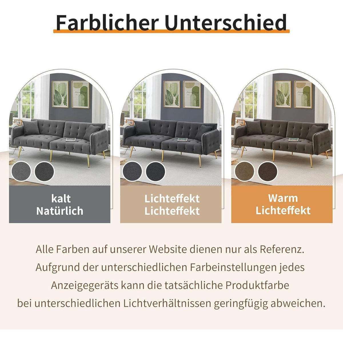2-Sitzer Schlafsofa mit verstellbarer Rückenlehne (Grau)