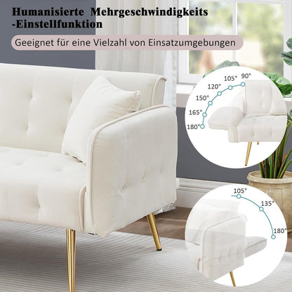2-Sitzer Schlafsofa mit verstellbarer Rückenlehne (Weiß)