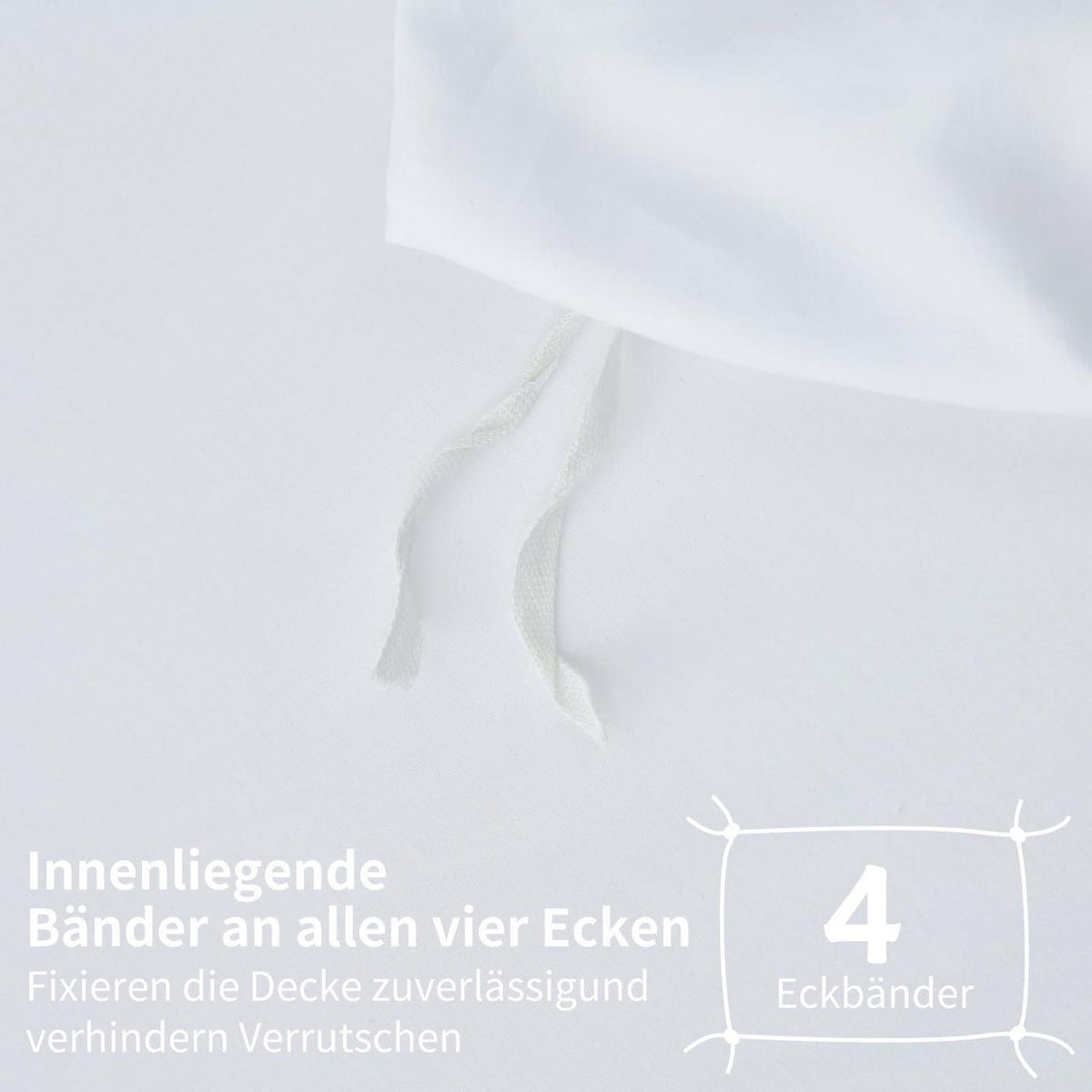 Mako Satin Bettwäsche Set 220x240 Weiß – Weich & Kühlend