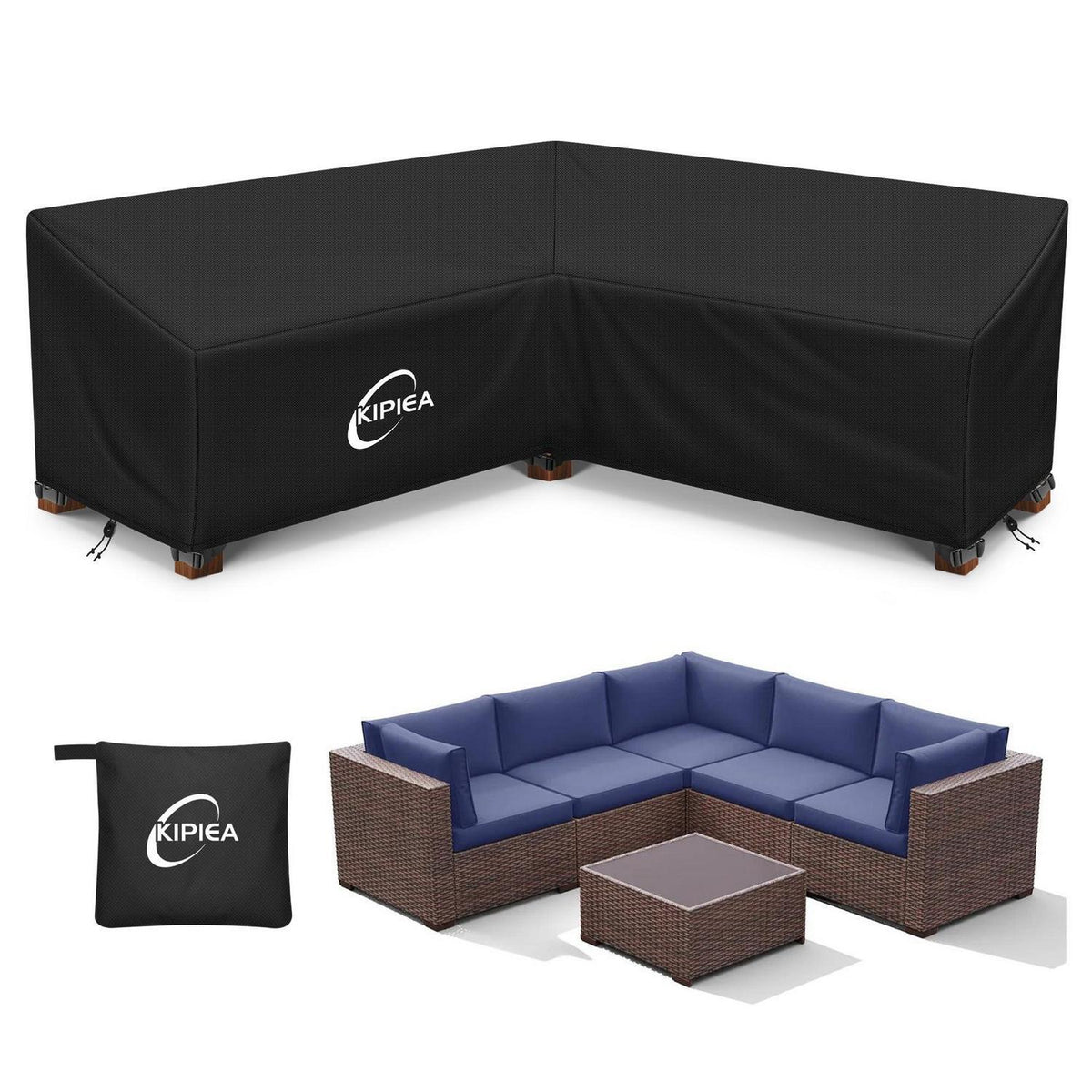 Loungemöbel Abdeckung L-Form Wasserdicht & Winterfest