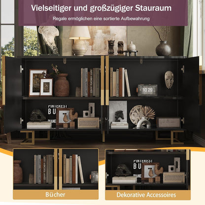 Geometrischer Schrank mit 2 Türen – Sideboard & Kommode Schwarz