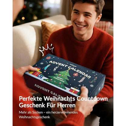 Adventskalender Socken Herren 12 Paar 43-46 Weihnachtssocken Lustig