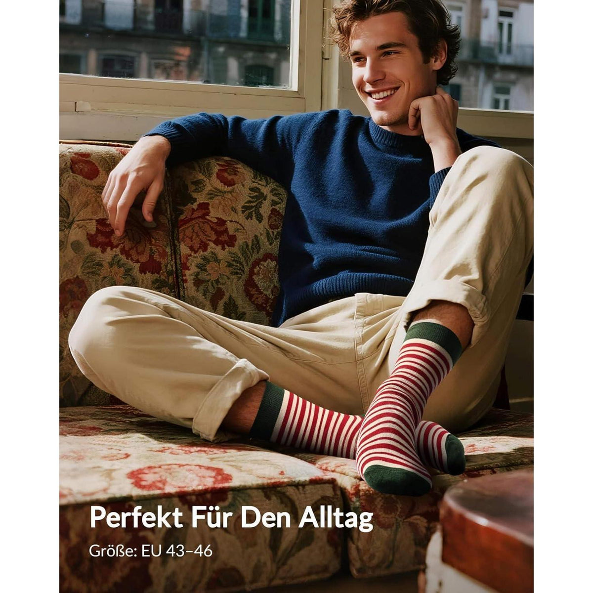 Adventskalender Socken Herren 12 Paar 43-46 Weihnachtssocken Lustig