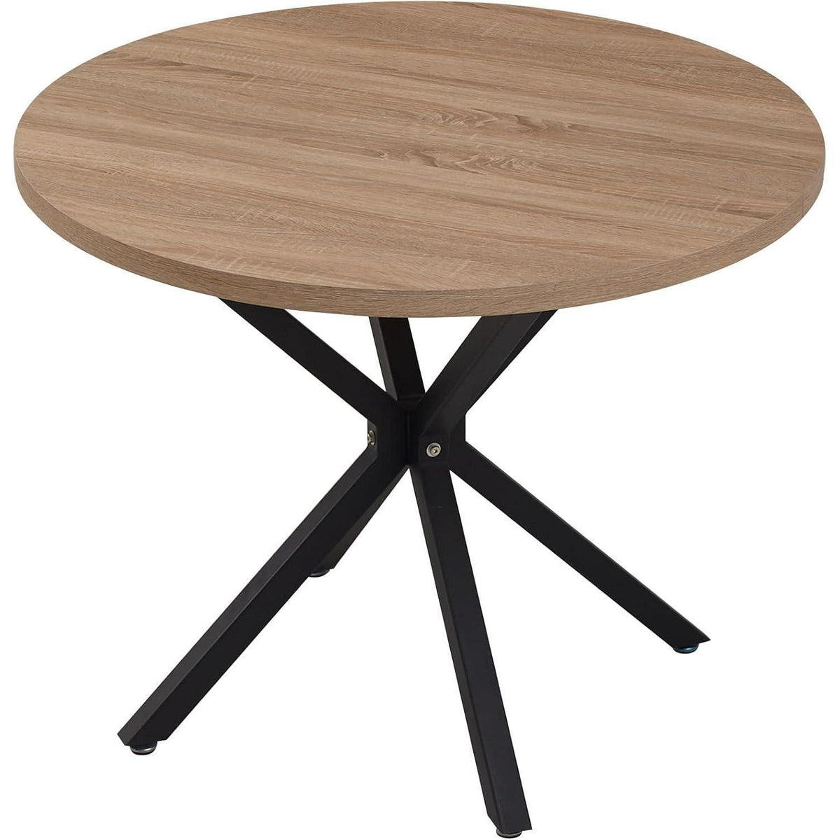 Runder Esstisch Set Holz 100x100cm mit 4 Stühlen Khaki