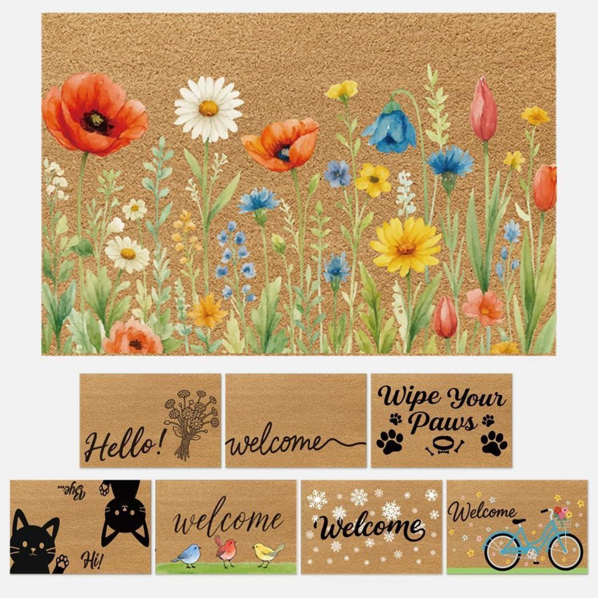 Vintage Wildflower Fußmatte – Rutschfest & Dekorativ 43x76cm