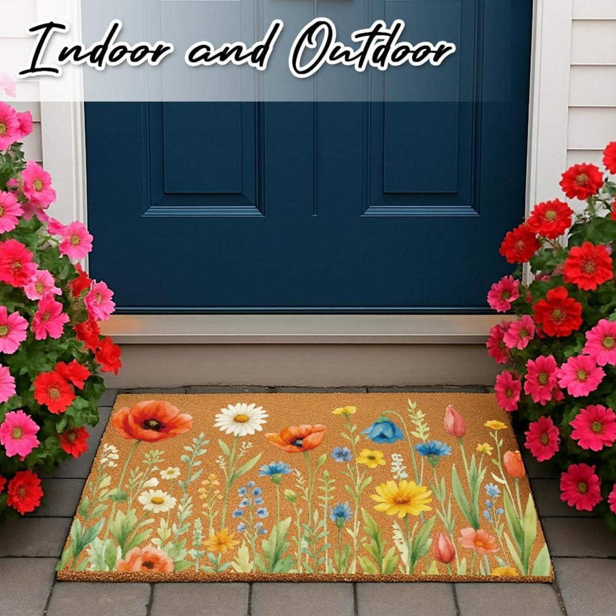 Vintage Wildflower Fußmatte – Rutschfest & Dekorativ 43x76cm