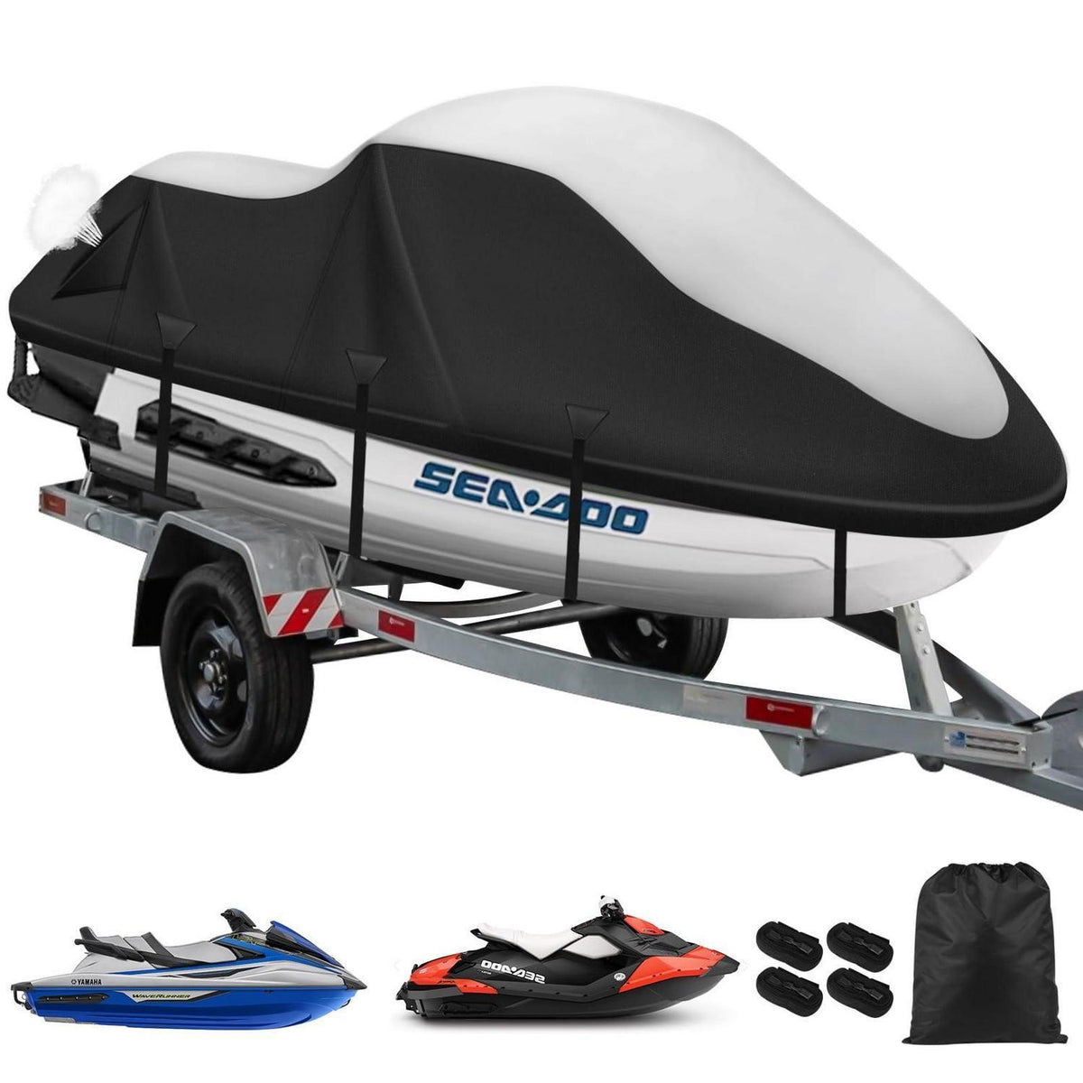 JetSki Abdeckplane 900D, 2XL, Silber-Schwarz