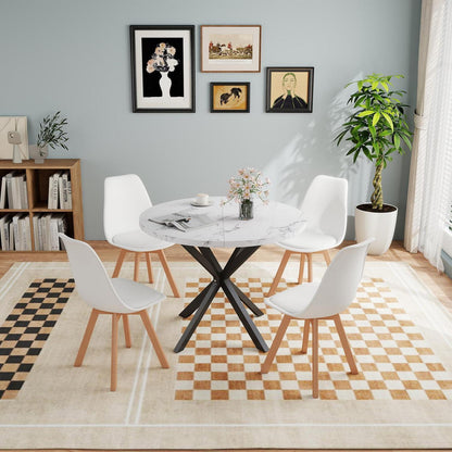 Runder Esstisch Set mit 4 Stühlen – Modernes Esszimmer Möbel