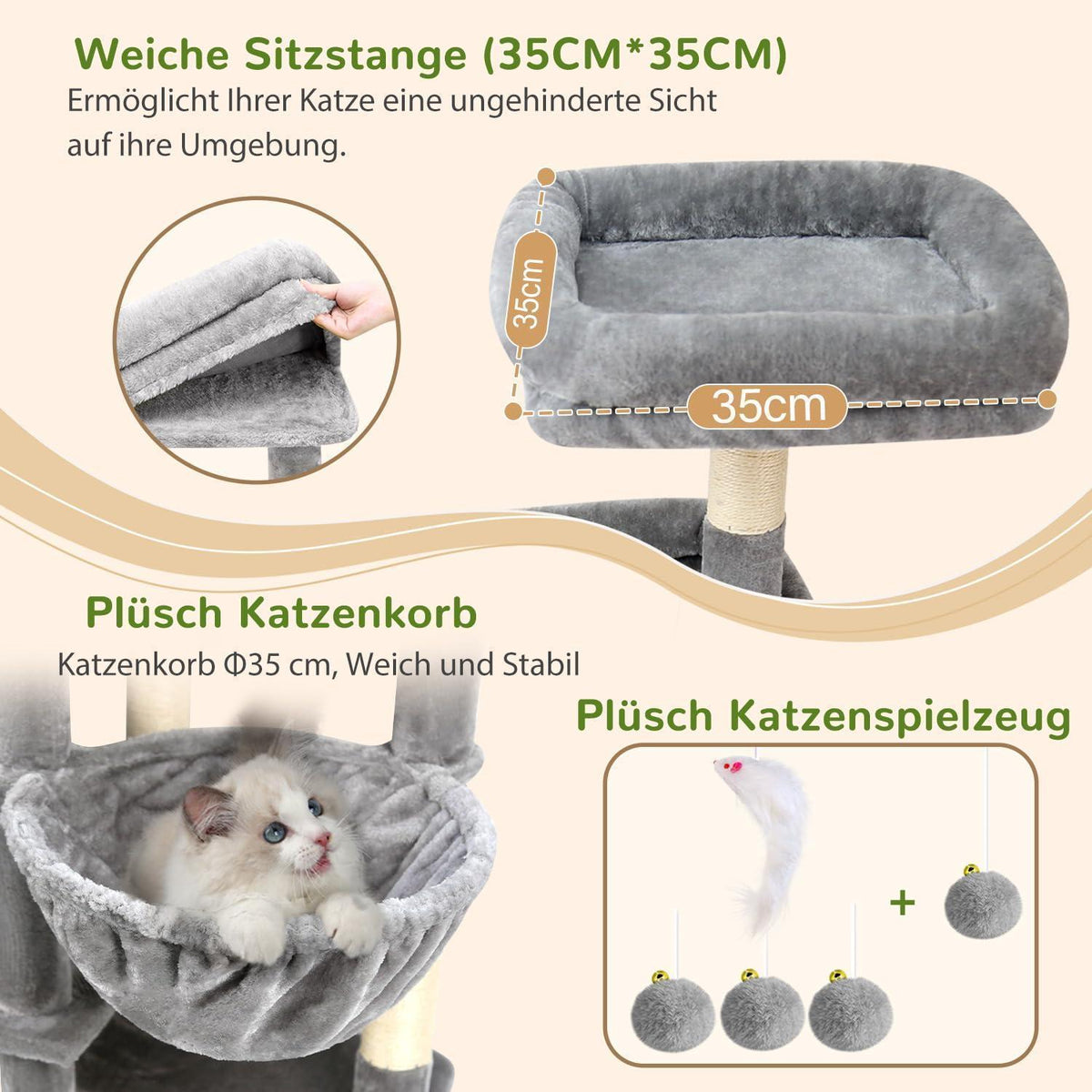 XXL Kratzbaum für Große Katzen – Stabil & Mit 2 Häusern